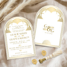 Vintag Art Deco Gold Einzigartige Mongram Arch Wed