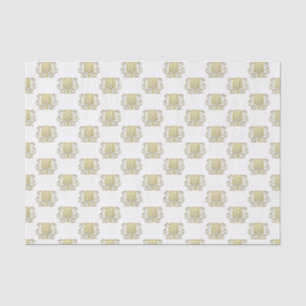 Vintag Art Deco Gold Plume Arabesque Seidenpapier