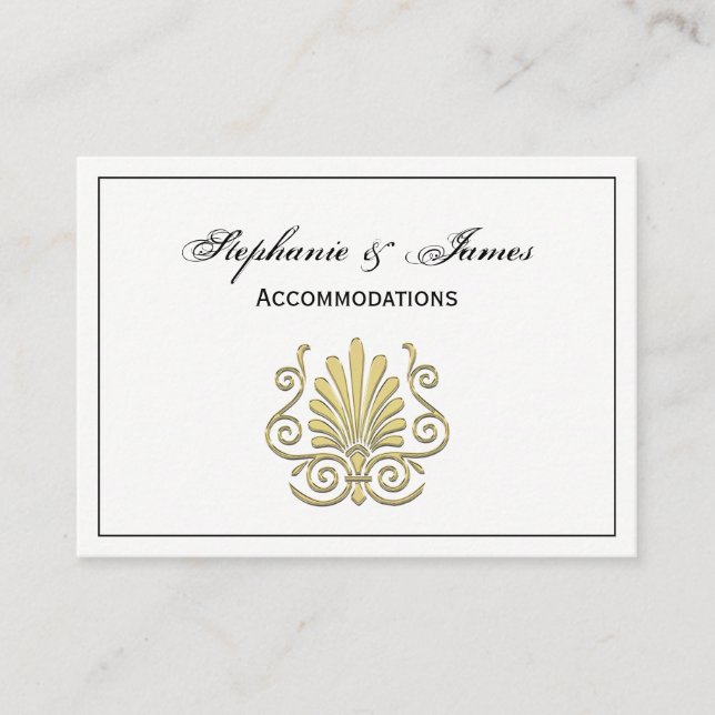 Vintag Art Deco Gold Plume Arabesque Visitenkarte (Vorderseite)