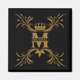 Vintag Art Deco Golden Name Monogram Magnet