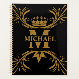 Vintag Art Deco Golden Name Monogram Planer