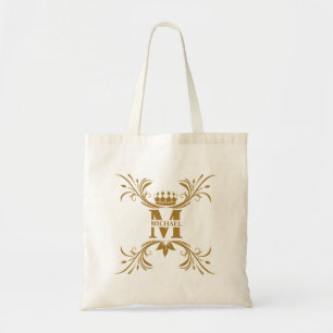 Vintag Art Deco Golden Name Monogram Tragetasche