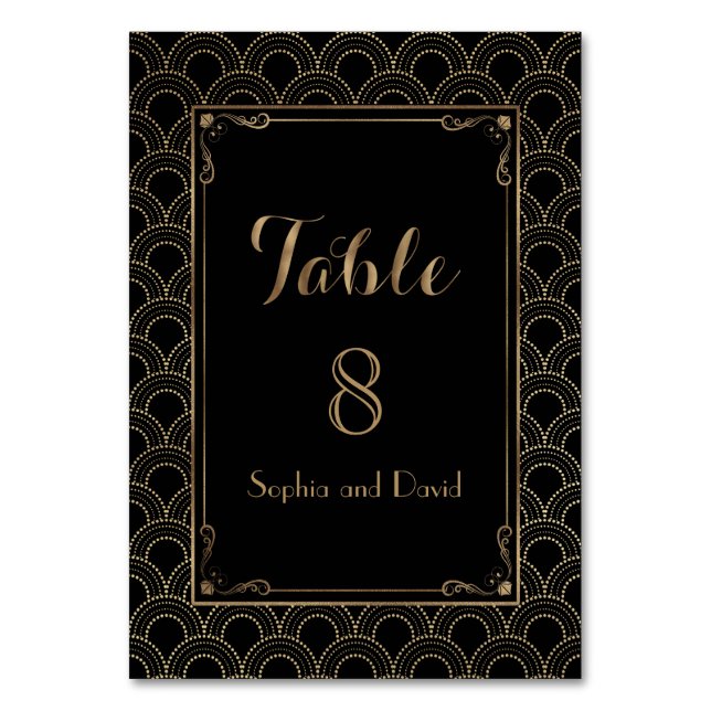 Vintag Art Deco Great Gatsby Wedding TISCHNUMMER (Vorderseite)