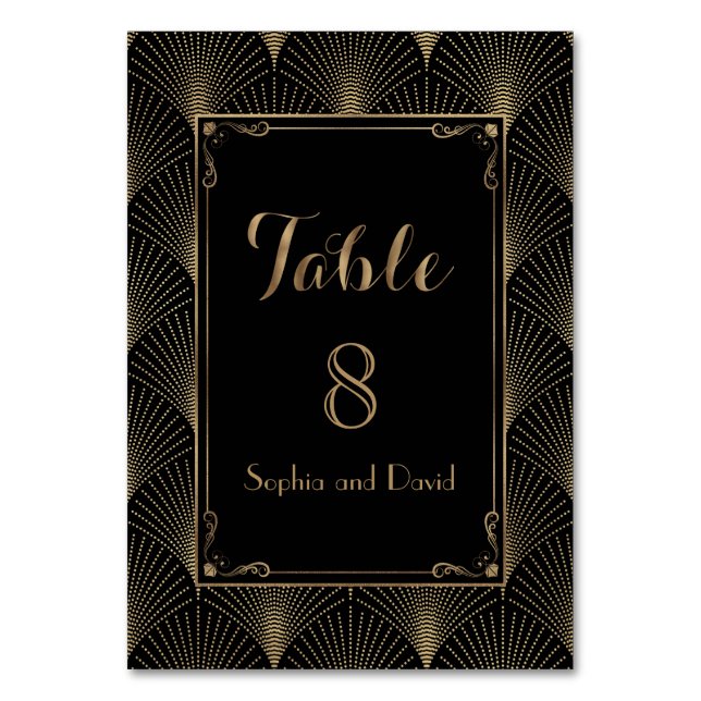 Vintag Art Deco Great Gatsby Wedding TISCHNUMMER (Vorderseite)
