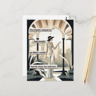 Vintag Art Deco Hotel Guest Postkarte