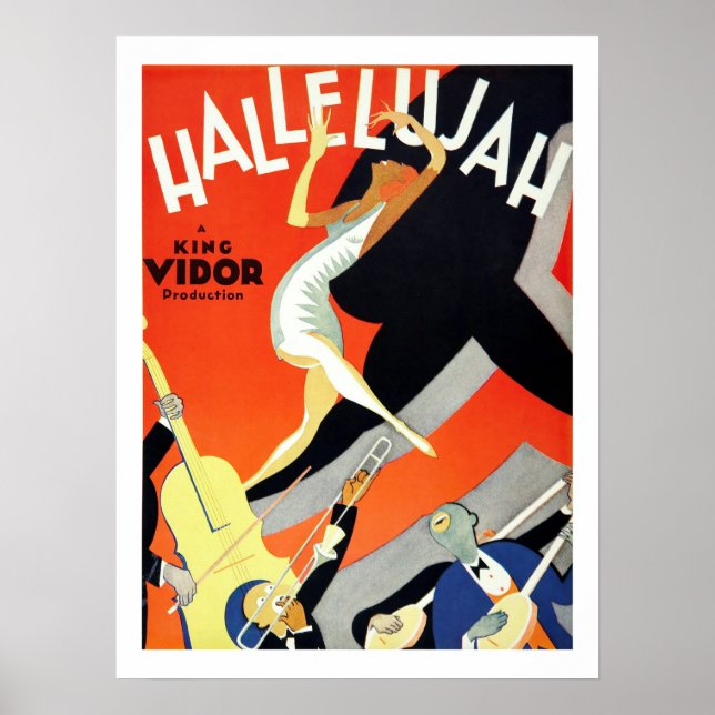 Vintag Art Deco Jazz Musiker Poster (Vorne)