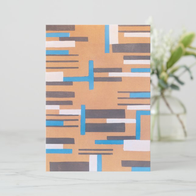 Vintag Art Deco Jazz Pochoir, geometrisches Muster (Stehend Vorderseite)