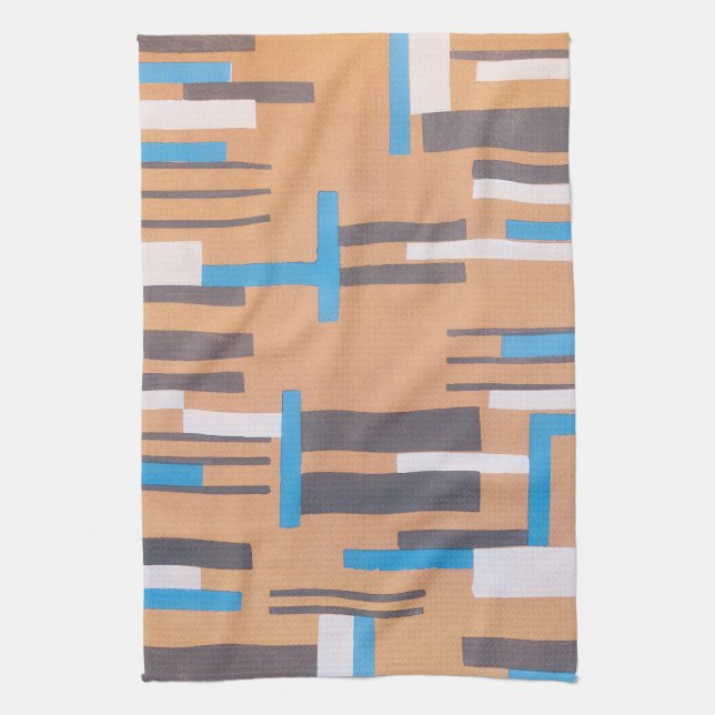 Vintag Art Deco Jazz Pochoir, geometrisches Muster Geschirrtuch (Vertikal)