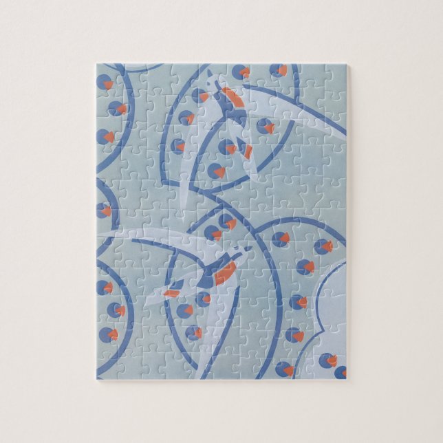 Vintag Art Deco Jazz Pochoir Vögel Tiermuster Puzzle (Vertikal)