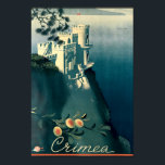 Vintag Art Deco Krim Tourismus Poster<br><div class="desc">Dies ist ein digital erweiterter Ausdruck eines Vintagen Art-Déco-Reisechromolithographie über die Krim. Vneshtorgizdat im Auftrag von Intourist,  1935. Es ist mit dem Nest der Schwalbe ausgestattet,  einer neogotischen Burg mit Blick auf den Kap von Ai-Todor am Schwarzen Meer.</div>