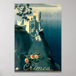 Vintag Art Deco Krim Tourismus Poster