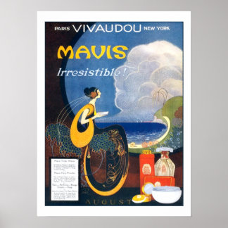 Vintag Art Deco Mavis Parfüm 1920 Werbung Poster
