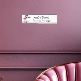 Vintag Art Deco Modedesign Namensplatte Schreibtischnamensplakette