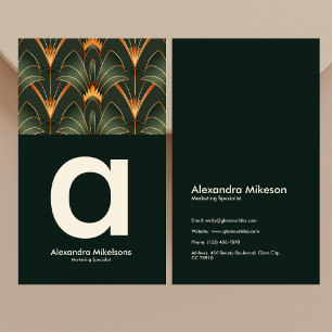 Vintag Art Deco Monogram Visitenkarte