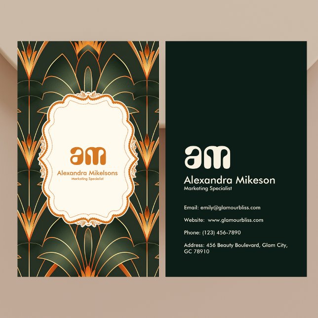 Vintag Art Deco Monogram Visitenkarte (Von Creator hochgeladen)