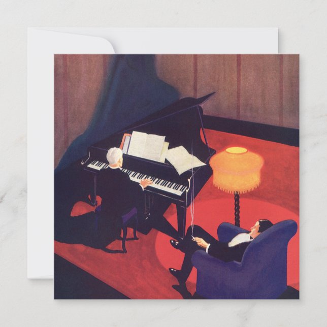 Vintag Art Deco Music Lounge Piano Pianist (Vorderseite)