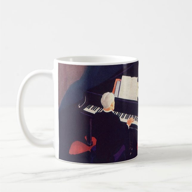 Vintag Art Deco Music Lounge Piano Pianist Kaffeetasse (Links)