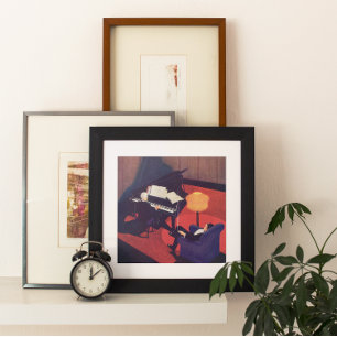 Vintag Art Deco Music Lounge Piano Pianist Poster