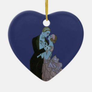 Vintag Art Deco Newlyweds, Liebe Wedding Dance Keramik Ornament