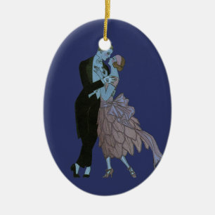 Vintag Art Deco Newlyweds, Liebe Wedding Dance Keramik Ornament