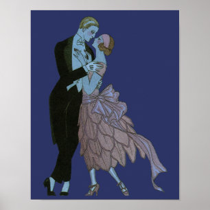 Vintag Art Deco Newlyweds, Liebe Wedding Dance Poster