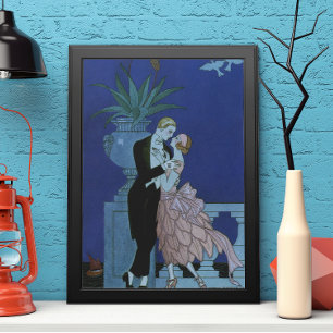 Vintag Art Deco Newlyweds, Oui von George Barbier Poster