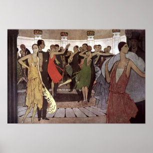 Vintag Art Deco Paris Night Dance Hall by Orazi Poster