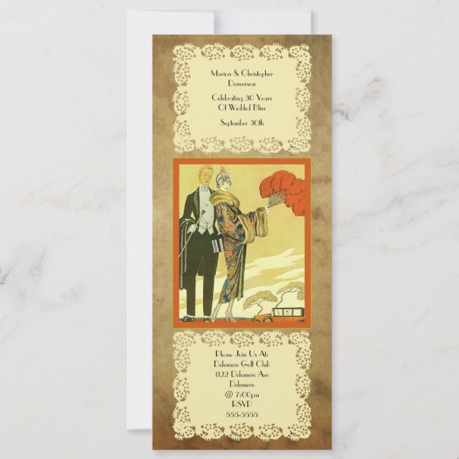 Vintag ~ Art Deco ~ Party Einladung (Vorderseite)