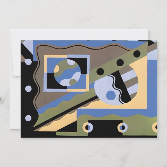 Vintag Art Deco Pochoir Jazz Cubism Muster (Vorderseite)