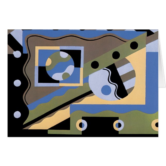 Vintag Art Deco Pochoir Jazz Cubism Muster (Vorderseite (Horizontal))