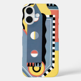 Vintag Art Deco Pochoir Jazz Geometrische Muster iPhone 16 Hülle