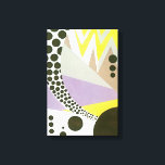 Vintag Art Deco Pochoir Jazz Geometrische Muster Leinwanddruck<br><div class="desc">Vintage Illustrationskunst Deko pochoir Muster von Yvonne Bouchard c 1930. Pochoir ist eine Schablonentechnik,  die in surrealistischen Malereien üblich ist. Ein modernes Kubismus-Design mit geometrischen Formen und Farben. Zigzag-Linien und Polka-Punktkreise.</div>