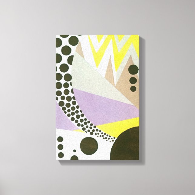 Vintag Art Deco Pochoir Jazz Geometrische Muster Leinwanddruck (Vorderseite)