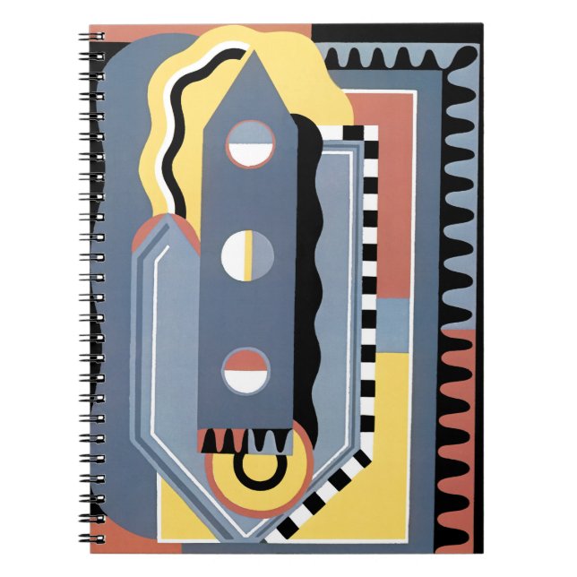 Vintag Art Deco Pochoir Jazz Geometrische Muster Notizblock (Vorderseite)