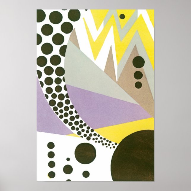 Vintag Art Deco Pochoir Jazz Geometrische Muster Poster (Vorne)