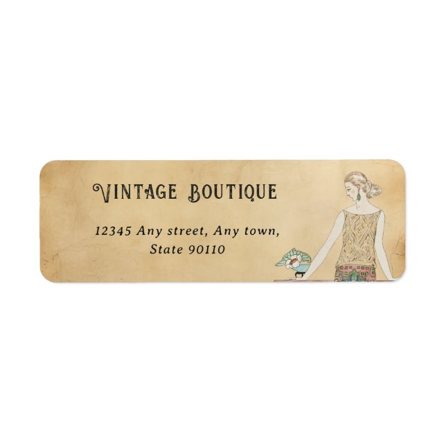 Vintag Art Deco Retro Rücksendeadresse (Vorne)