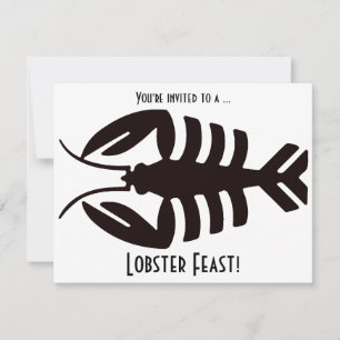 Vintag Art Déco Seafood Hummer Fest Party Einladung