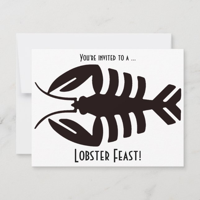 Vintag Art Déco Seafood Hummer Fest Party Einladung (Vorderseite)