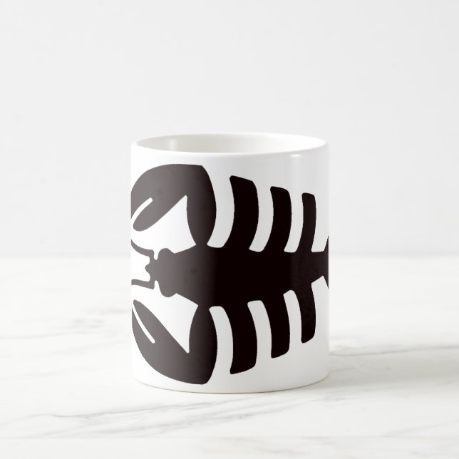 Vintag Art Deco Seafood Lobster in Schwarz Kaffeetasse (Mittel)