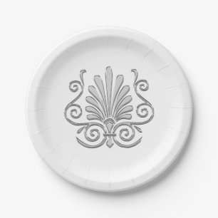 Vintag Art Deco Silver Plume Arabesque Pappteller