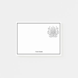 Vintag Art Deco Silver Plume Arabesque Post-it Klebezettel