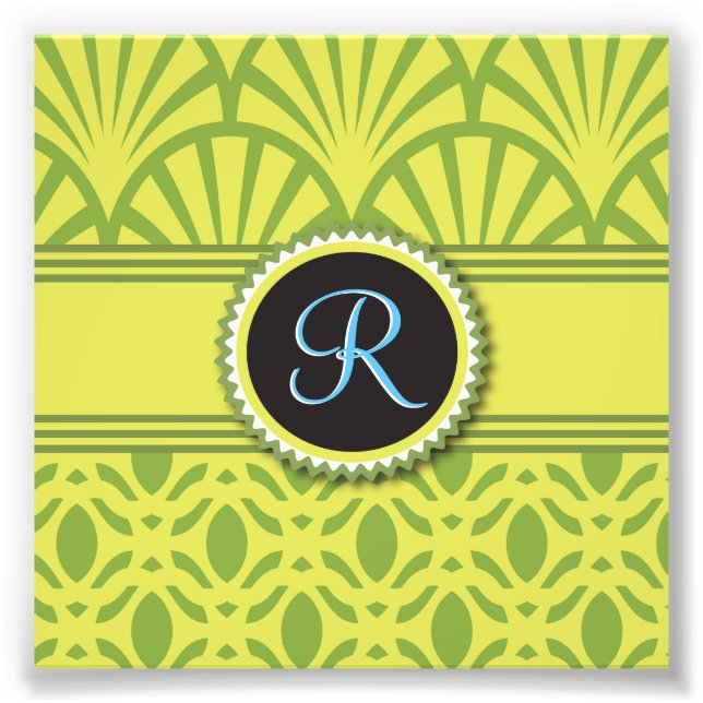 Vintag Art Deco skaliert Limon Fotodruck (Vorne)