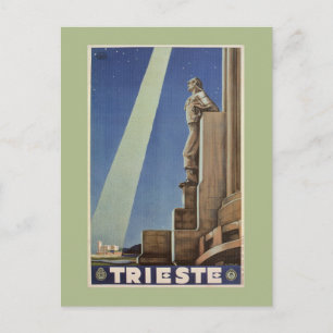 Vintag Art Deco Trieste Italienisches Reiseplakat Postkarte