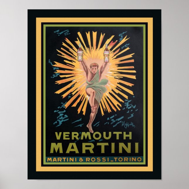 Vintag Art Deco Vermouth Martini Poster (Vorne)