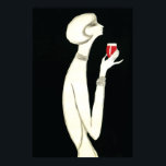 Vintag Art Deco ~ Villemot für Campari 1977 Poster<br><div class="desc">Schwarz-Weiß-Bild einer Frau mit einem Glas Compari Lquer in ihrer eleganten Hand - eine Infusion von Rot mit Kräutern und Früchten in Alkohol und Wasser. Die ursprüngliche Kunstausstellung wurde von Bernard Villemot für Compari,  c. 1977. Ein perfektes Geschenk und eine Erinnerung für den Liebhaber Vintager Art Deco Poster-Anzeigen!</div>