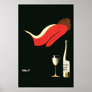 Vintag Art Deco Villemot Vichy St Yorre Poster
