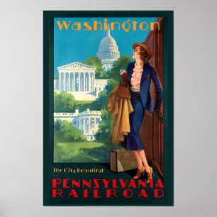Vintag Art Deco Washington Travel Poster