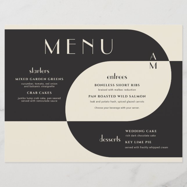 Vintag Art Deco Wedding Black Cream (Vorderseite)