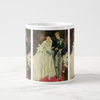 Vintag Art Deco Wedding Bridge und Groom Newlyweds