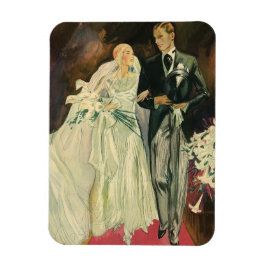 Vintag Art Deco Wedding Bridge und Groom Newlyweds Magnet